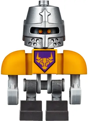 Axl Bot - Bright Light Orange Shoulders, Flat Silver Helmet