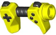 Neon Yellow Minifigure, Utensil Game Controller, Holes on Sides for Bar with Molded Black Buttons an