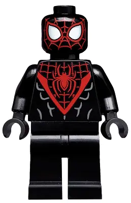 Spider-Man (Miles Morales) - Red Webbing on Head, Black Hands