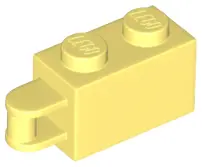 Bright Light Yellow Brick, Modified 1 x 2 with Bar Handle on End - Bar Flush with Edge
