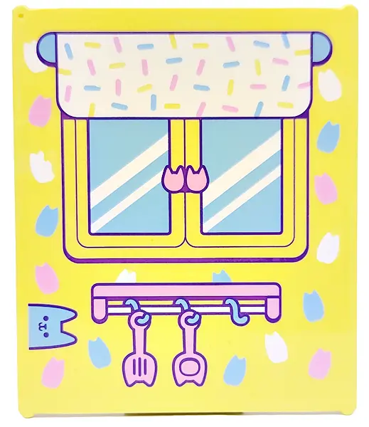 Bright Light Yellow Glass for Window 1 x 6 x 6 Flat Front with Bright Light Blue, Bright Pink and Wh