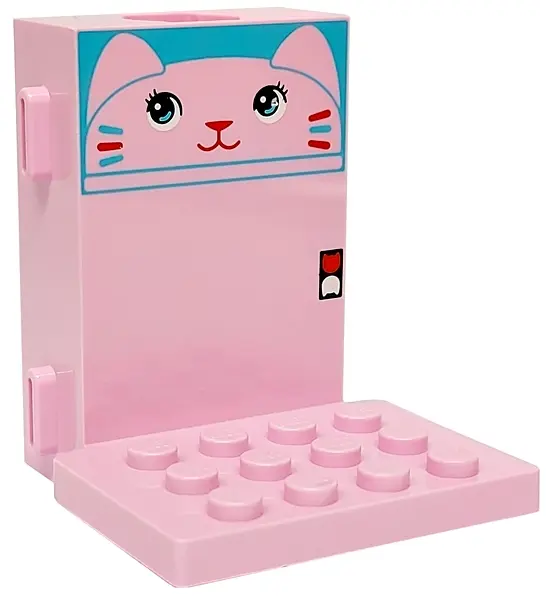 Bright Pink Brick, Modified 2 x 4 x 5 with Hole for Gear Worm Screw 6L, Runners for Channels and Ele