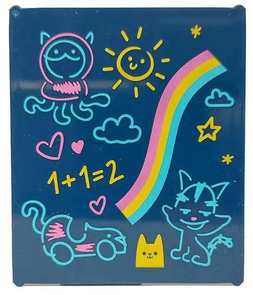 Dark Blue Glass for Window 1 x 6 x 6 Flat Front with Dark Pink, Medium Azure and Yellow Stripes, Cat