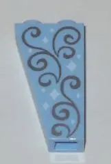 Bright Light Blue Slope, Inverted 75 2 x 1 x 3 with Stars and Swirls Pattern on Both Sides