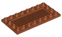 Dark Orange Tile, Modified 4 x 8 Inverted with Studs on Edges