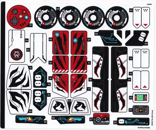 Sticker Sheet for Set 71497 - (10110960/6523384)