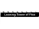 Black Tile 1 x 8 with 'Leaning Tower of Pisa' Pattern