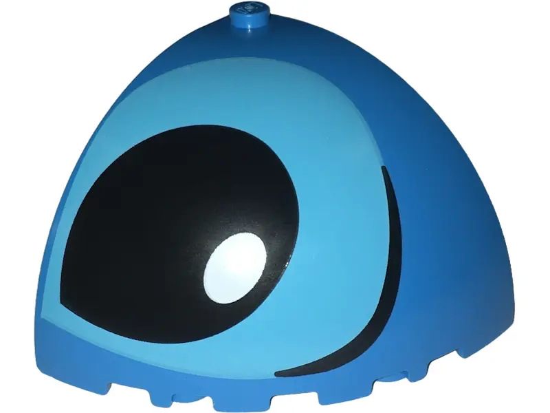 Dark Azure Brick, Round Corner 5 x 5 x 3 1/3 Dome Top with Medium Azure Eye, Black Eyebrow and Pupil