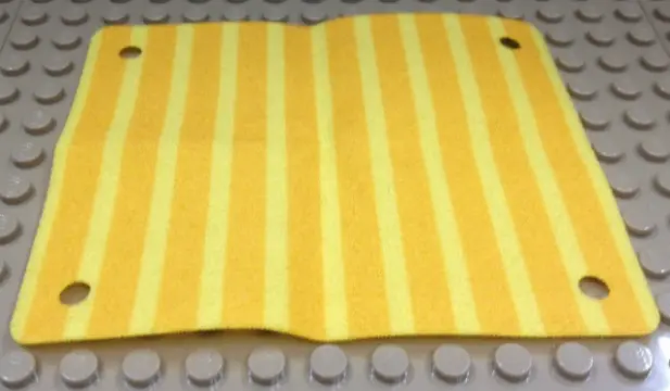 Yellow Cloth Awning 9 x 11 with Bright Light Orange Stripes Pattern