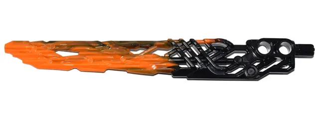 Black Bionicle Weapon Protector Sword with Marbled Orange Pattern