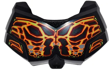 Black Large Figure Chest Armor Small with Bionicle Lava Beast Pattern