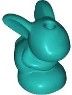 Dark Turquoise Bunny / Rabbit, Friends Style, Baby, Sitting