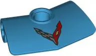Azure Technic, Panel Curved # 3 2 x 3 x 1 Angled with Corvette Racing Logo Pattern