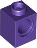 Dark Purple Technic, Brick 1 x 1 with Hole