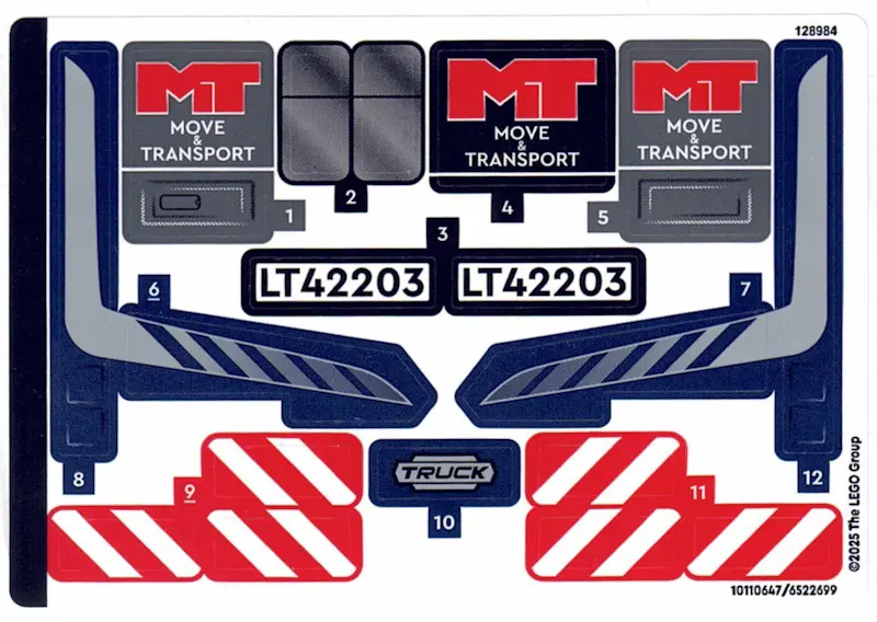 Sticker Sheet for Set 42203 - (10110647/6522699)