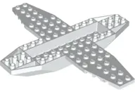 White Aircraft Fuselage 4 x 16 x 1 with 2 x 10 Recessed Center and 8 x 4 Wings with Cutaways, 9 Hole