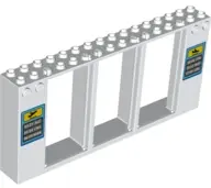 White Door, Frame 2 x 16 x 6 with 3 Openings and 2 Studs on Either Side on Front with Flight Schedul