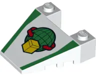 White Wedge 4 x 4 Taper with Stud Notches with Cargo Pattern