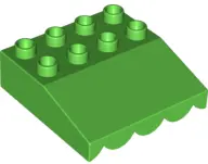 Bright Green Duplo Roof Sloped 33 4 x 4 with Awning Overhang