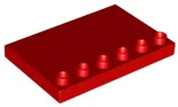 Red Duplo Tile, Modified 4 x 6 with Studs on Edge