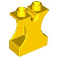 Yellow Duplo, Brick 1 x 2 x 2 with Side Cutouts and Channel in Top