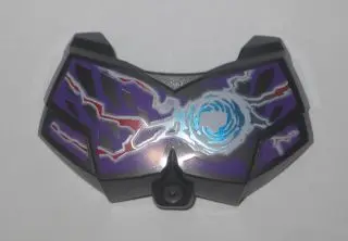 Pearl Dark Gray Large Figure Chest Armor Small with Chi and Dark Purple (Raven) Pattern
