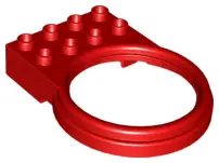 Red Duplo Ball Tube Holder with 2 x 4 Brick Base