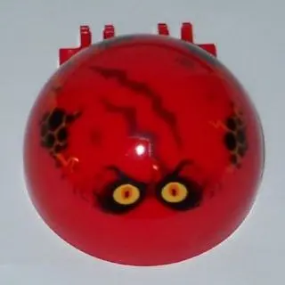 Red Windscreen 6 x 6 x 3 Canopy Half Sphere with Dual 2 Fingers with Globlin with Yellow and Orange 