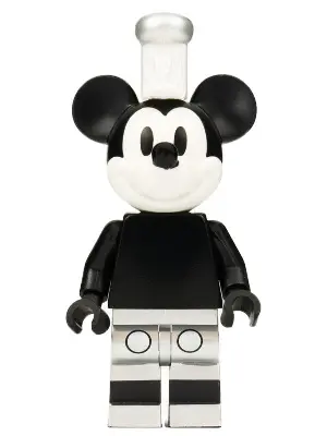 Mickey Mouse - Vintage, Metallic Silver Shorts, White Hat with Silver Top