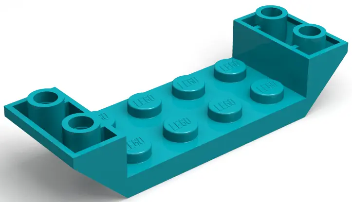 Dark Turquoise Slope, Inverted 45 6 x 2 Double with 2 x 4 Cutout
