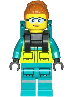 Paramedic - Female, Dark Turquoise and Neon Yellow Safety Vest, Legs with Silver Reflective Stripes,