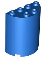 Blue Cylinder Half 2 x 4 x 4