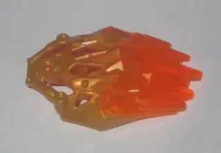 Pearl Gold Bionicle Crystal Armor with Marbled Trans-Neon Orange Pattern