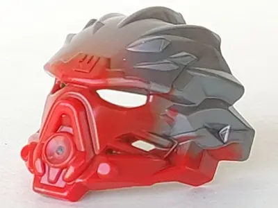 Red Bionicle Mask of Fire (Unity) with Marbled Flat Silver Pattern