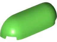 Bright Green Slope, Curved 1 x 4 with Rounded Ends