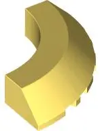 Bright Light Yellow Brick, Round Corner 5 x 5 with Slope 45 Edge without Studs