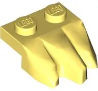 Bright Light Yellow Plate, Modified 1 x 2 with 3 Claws / Rock Fingers