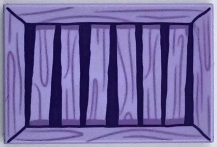 Lavender Tile 2 x 3 with Dark Purple Shutter with Medium Lavender Wood Grain Pattern