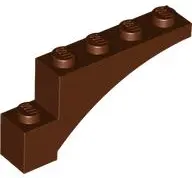 Reddish Brown Arch 1 x 5 x 2 Raised