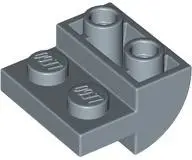 Blue Slope, Curved 2 x 2 Inverted with 2 Recessed Studs