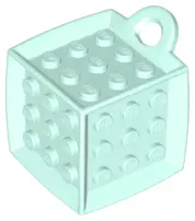 Light Aqua Bag Tag Cube with 3 x 3 Studs on All Sides
