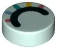 Light Aqua Tile, Round 1 x 1 with Black Eye Closed with Coral, Medium Azure, Dark Turquoise, and Yel