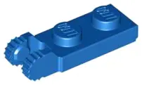 Blue Hinge Plate 1 x 2 Locking with 2 Fingers on End