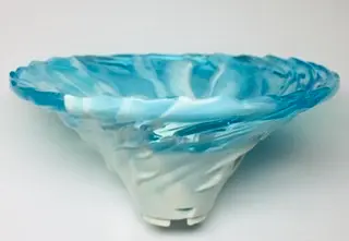 White Tornado of Spinjitzu Wide with Marbled Trans-Light Blue Top Pattern