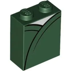 Dark Green Brick 1 x 2 x 2 with Inside Stud Holder with White Shirt Under Dark Green Robe with Black