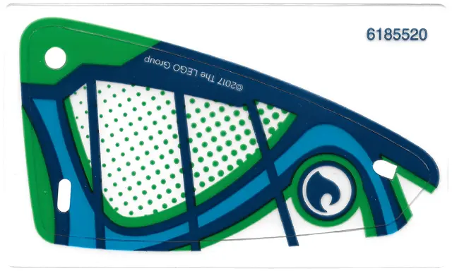Plastic Triangle 6 x 12 Sail with Dark Blue Wave in Circle and Dark Azure, Dark Blue and Green Marki