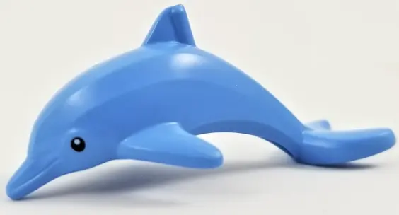 Medium Blue Dolphin, Jumping with Bottom Axle Holder with Black Eyes and White Pupils Pattern