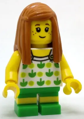 Child - Girl, White Halter Top with Green Apples and Lime Spots, Bright Green Short Legs with Molded