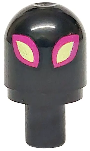 Black Bar with Light Cover (Bulb) / Bionicle Barraki Eye with Magenta and Yellowish Green Eyes Patte
