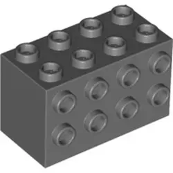 Dark Bluish Gray Brick, Modified 2 x 4 x 2 with Studs on Sides